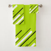 Diagonalen - Lime Green Bad Handdoek (Insitu)