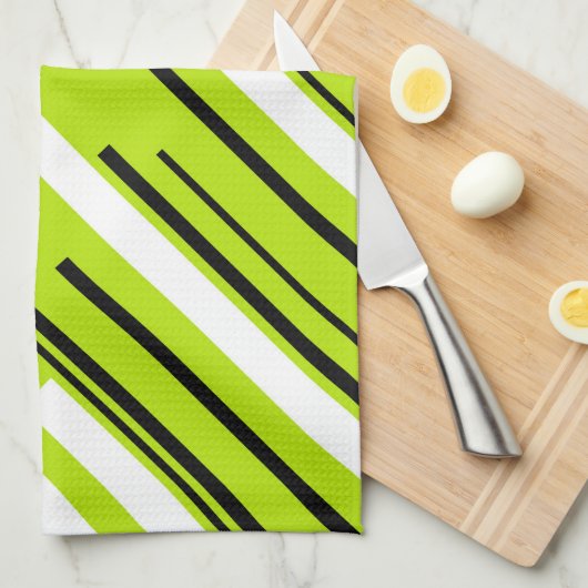 Diagonalen - Lime Green Theedoek (Quarter Fold)