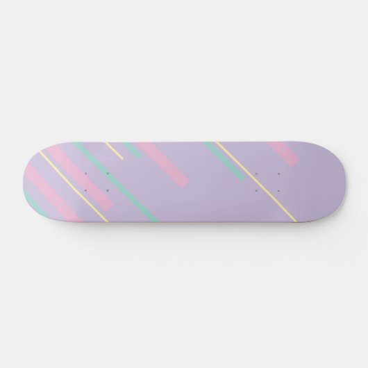 Diagonalen - Pastel Roze, Geel, Paarse en Groen Skateboard (Horizontaal)