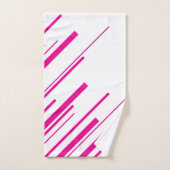 Diagonales en Magenta et Blanc (Serviette à main)