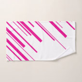 Diagonales en Magenta et Blanc (Serviette à main)