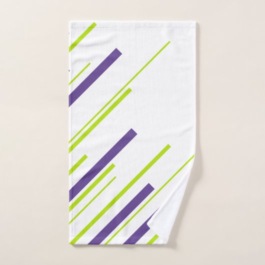 Diagonales en vert citron vert et violet (Serviette à main)