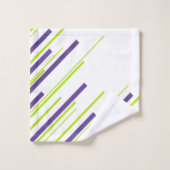 Diagonales en vert citron vert et violet (Gant de toilette)