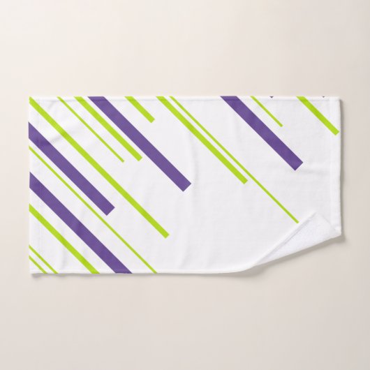 Diagonales en vert citron vert et violet (Serviette à main)