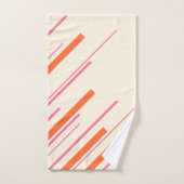Diagonales - rose, orange et crème (Serviette à main)