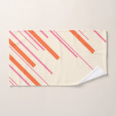 Diagonales - rose, orange et crème (Serviette à main)