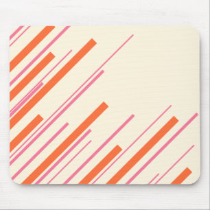 Diagonals - Roze, Sinaasappel en Crème Muismat