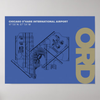 Diagram-Poster van Chicago O'Hare Airport (ORD) Poster