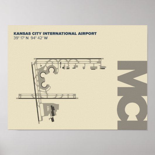 Diagram-Poster van de luchthaven van Kansas (MCI) Poster (Voorkant)