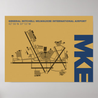 Diagram-Poster van de luchthaven van Milwaukee (MK Poster