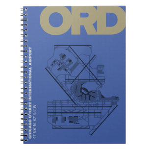 Diagram van Chicago O'Hare Airport (ORD)-notebook Notitieboek