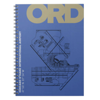 Diagram van Chicago O'Hare Airport (ORD)-notebook Notitieboek
