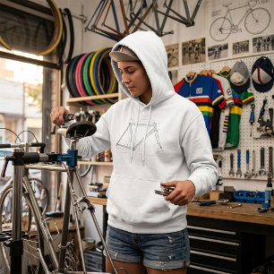 Diagram van de geometrie van een fietsframe  hoodie