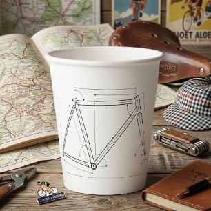 Diagram van de geometrie van een fietsframe  papieren bekers