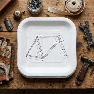 Diagram van de geometrie van een fietsframe papieren bordje