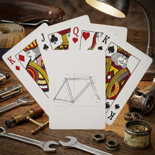 Diagram van de geometrie van een fietsframe  pokerkaarten