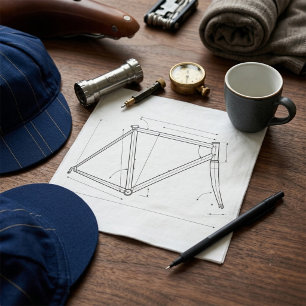 Diagram van de geometrie van een fietsframe servet