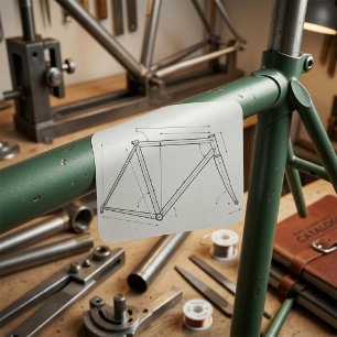 Diagram van de geometrie van een fietsframe vierkante sticker