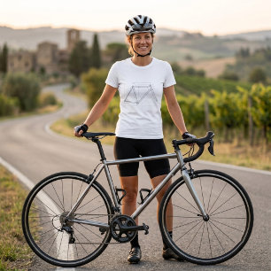 Diagram van fietsframegeometrie t-shirt