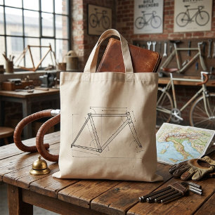 Diagram van fietsframegeometrie  tote bag