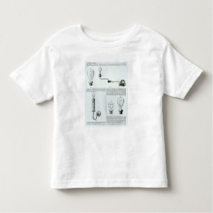 Diagrammen van lampen en steunen daarvan kinder shirts