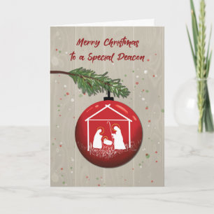 Diaken Kerst Ornament met Kribbe Kaart