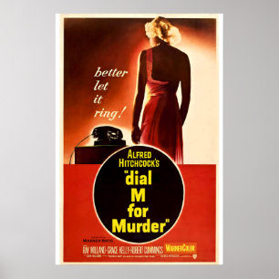 Dial M for Murder 1954 Affiche de film IMPRIMÉ A5-