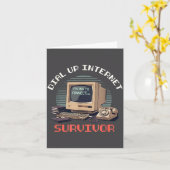 Dial Up Internet Survivor Funny Retro Computer Lov Kaart (Gele Bloem)