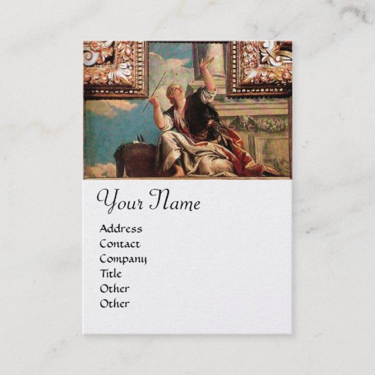 DIALECTICS, blauw groen bruin, wit parelpapier Visitekaartje (Voorkant)