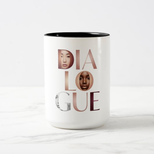 Dialogue Faces Gradient Letters Mug (Centre)
