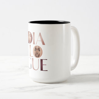 Dialogue Faces Gradient Letters Mug Tweekleurige Koffiemok
