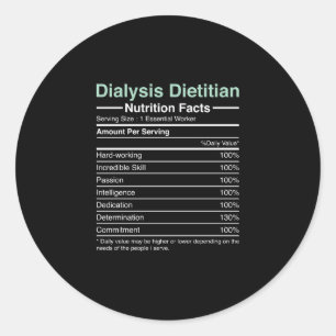 Dialyse Dietist Voeding Feiten - Nefrologie Ronde Sticker