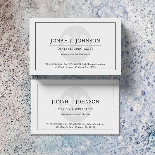 Dialyse Niersymbool Visitekaartje
