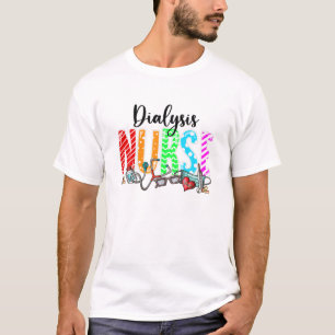 Dialyse Nurse Pset Red Love Heart Stethoscoop RN T-shirt
