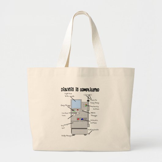 Dialyse-/Tech Funny-cadeautjes Grote Tote Bag (Voorkant)