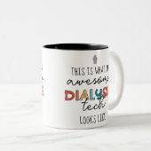 Dialyse Tech Funny Geweldige Dialyse Tech Gifts Tweekleurige Koffiemok (Voorkant rechts)
