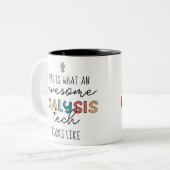 Dialyse Tech Funny Geweldige Dialyse Tech Gifts Tweekleurige Koffiemok (Voorkant links)