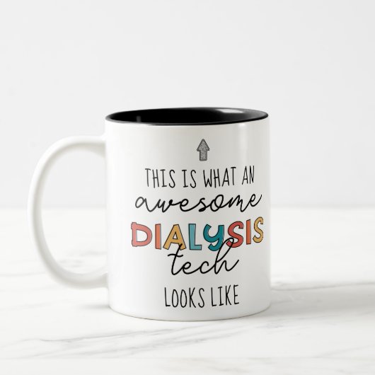 Dialyse Tech Funny Geweldige Dialyse Tech Gifts Tweekleurige Koffiemok (Links)