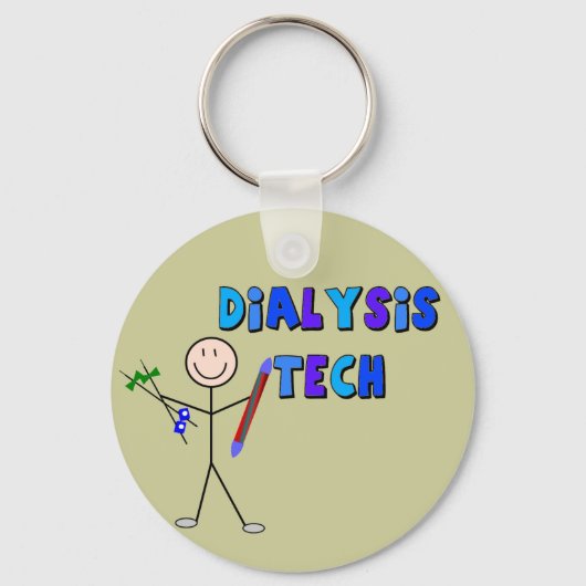 Dialyse Tech STICK MAN Design Sleutelhanger (Voorkant)