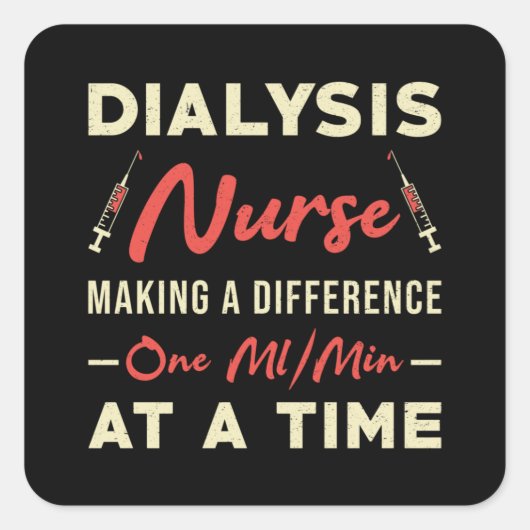 Dialyse Technicus Nurse Nefrologie Dialyse Tech Vierkante Sticker (Voorkant)