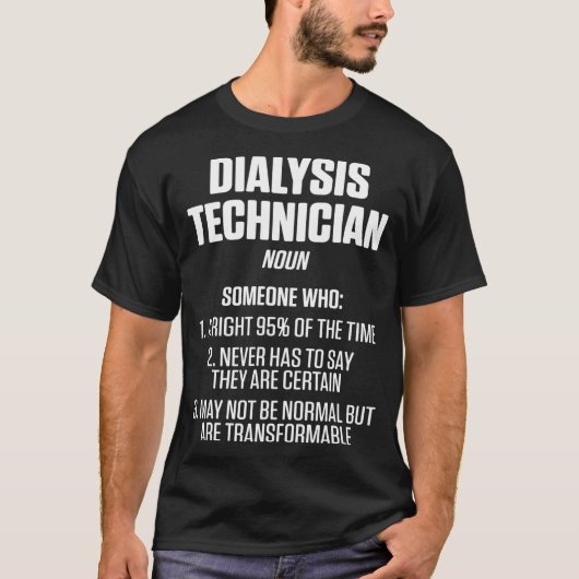 Dialyse Technicus Rechts Nefrologie Tech T-shirt (Voorkant)