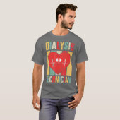 Dialyse technicus Retro-hartnefrologie T-shirt (Voorkant volledig)