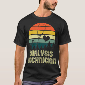 Dialyse technicus Retro Sunset Nefrologie T-shirt