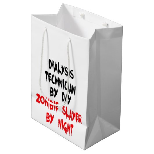 Dialyse Technicus Zombie Slayer Joke Medium Cadeauzakje (Voorkant Gekanteld)