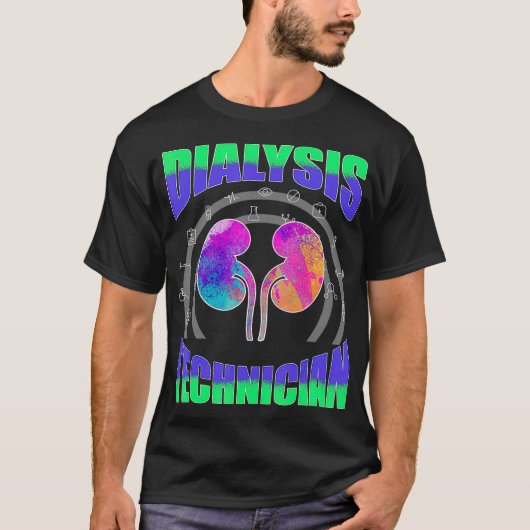 Dialysetechnicus die symbool nefrologie behandelt t-shirt (Voorkant)