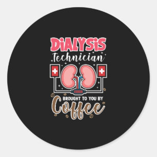 Dialysetechnicus die u met koffie heeft aangesprok ronde sticker