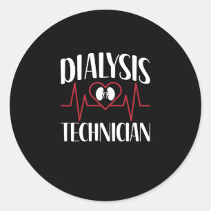Dialysetechnicus - ECG Pulse Hartslag Ronde Sticker