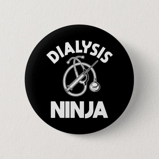 Dialyseverpleegkundige Ninja Nefrologie RN Renaal Ronde Button 5,7 Cm (Voorkant)
