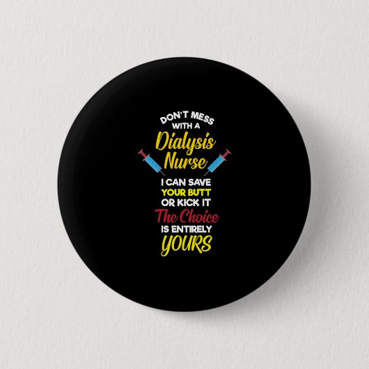 Dialyseverpleegkundige Ronde Button 5,7 Cm (Voorkant)