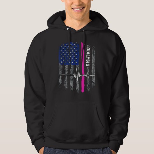 dialysis Awareness American Flag Hoodie (Voorkant)